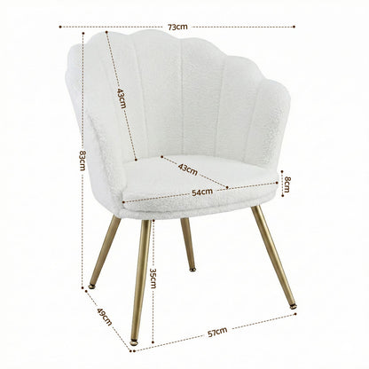 Fleece Armchair White Accent 70x60x80cm