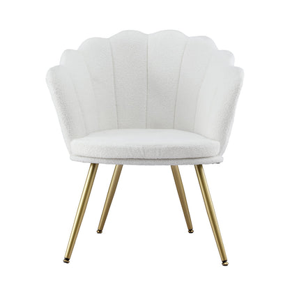 Fleece Armchair White Accent 70x60x80cm