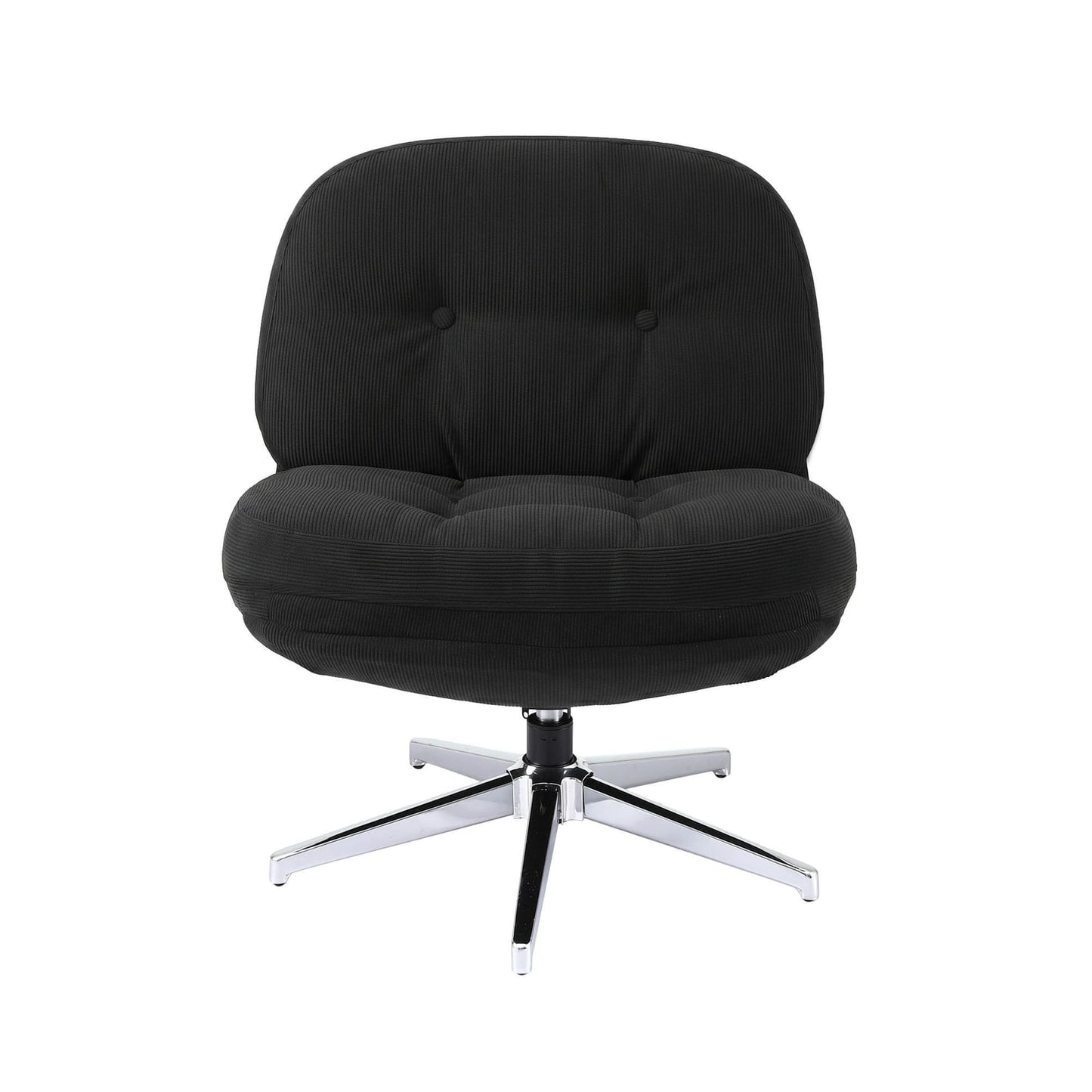 Swivel Armchair Black Fabric 66x78x74cm