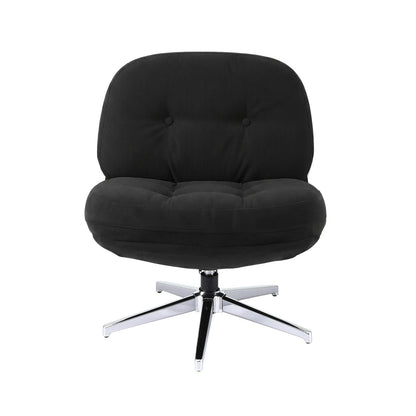 Swivel Armchair Black Fabric 66x78x74cm