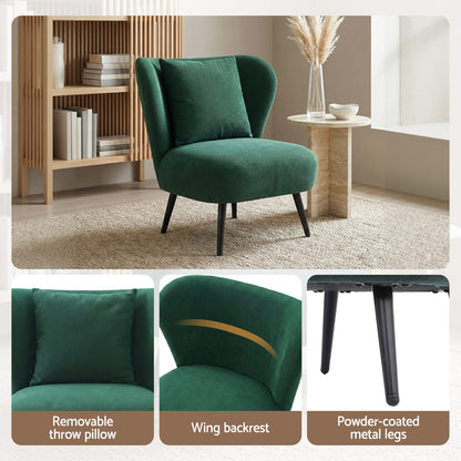 Velvet Accent Chair Green 75x71x75cm