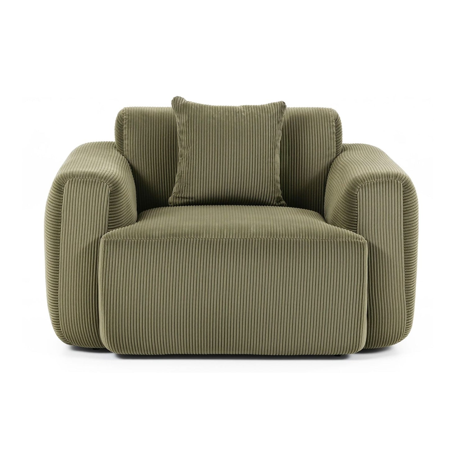 Green Corduroy Armchair No Assembly | HomeAndLiving - 4