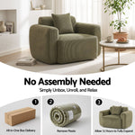 Green Corduroy Armchair No Assembly | HomeAndLiving