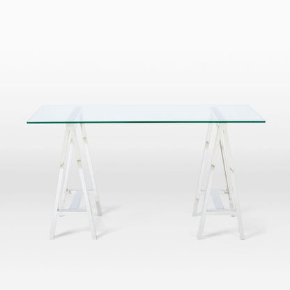 Stainless Steel & Glass Office Desk Table Venus Modern Workstation