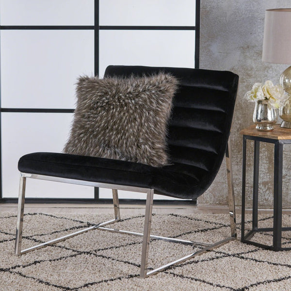  Glorie Black Velvet Sofa Accent Chair ArmChair