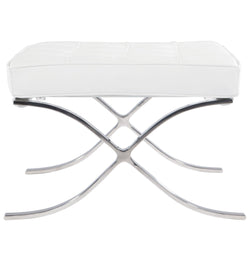 White Barcelona Ottoman - Classic Version - Replica