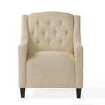 Canberra Fabric Armchair & Ottoman in Begie Linen