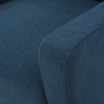 Canberra Linen Fabric Tufted Armchair in Dark Blue