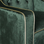 Lara Two Tone Tufted Emerald New Velvet Club Armchair