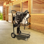 Heavy Duty Two Tier Wheeled Saddle Rack