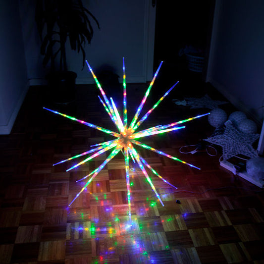 160 Led Blast Ice Star Ball Christmas Light Decoration Multi Colour Rgby