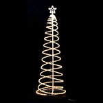 Led 185cm Spiral Rope Light Christmas Tree Star Motif Warm White