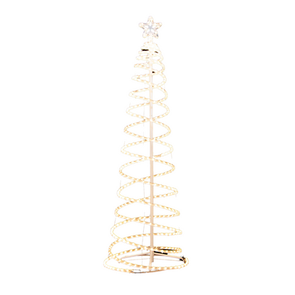 Led 185cm Spiral Rope Light Christmas Tree Star Motif Warm White