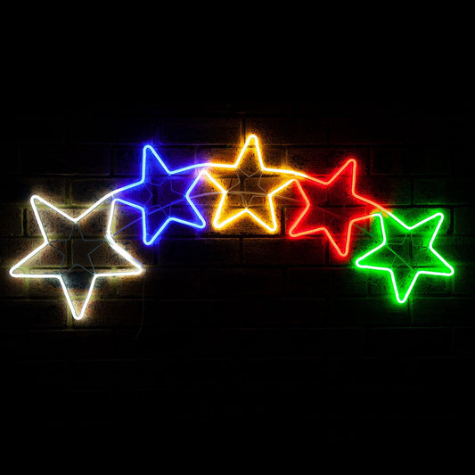 120x48cm Flex Neon Led Rope Light 5 Stars Christmas Decoration