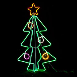 LED 3D Neon Christmas Tree Light Festive Home Holiday Decoration