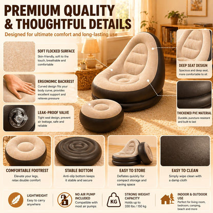 Inflatable Sofa Set Gray double