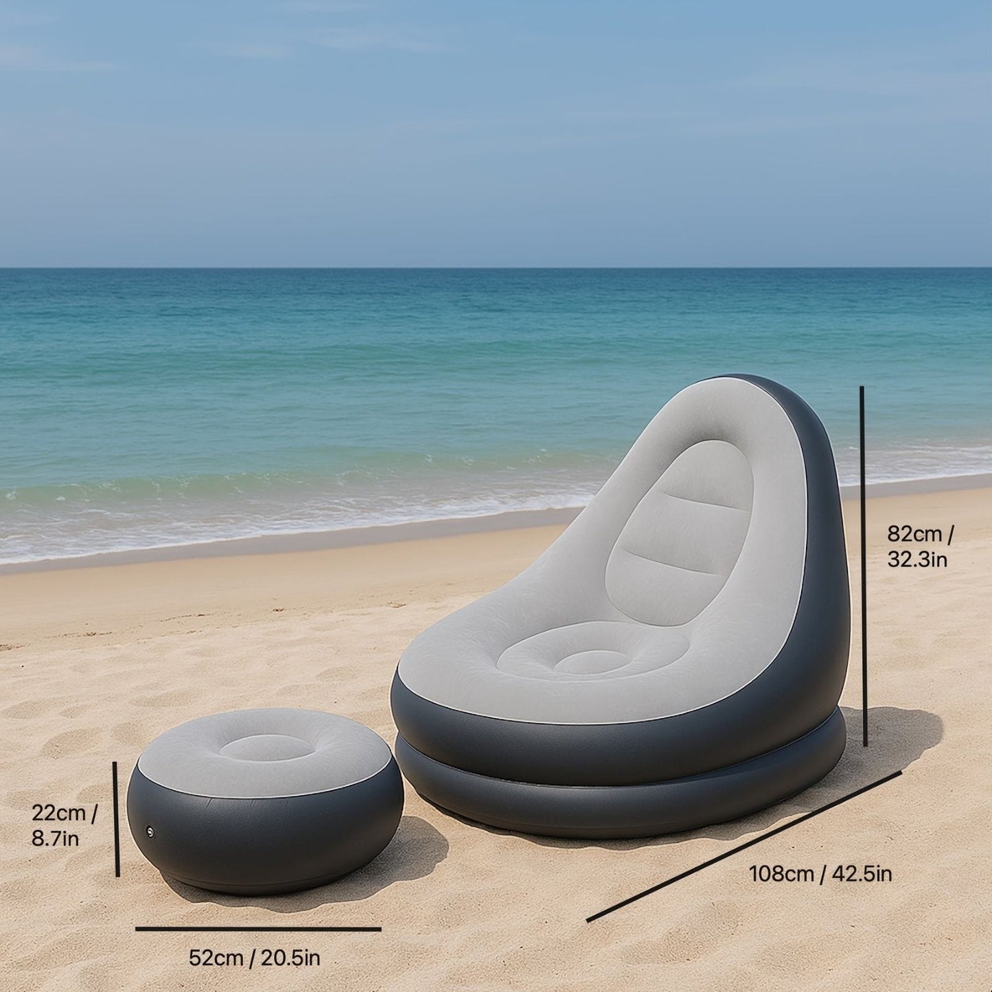 Inflatable Sofa Set Gray double