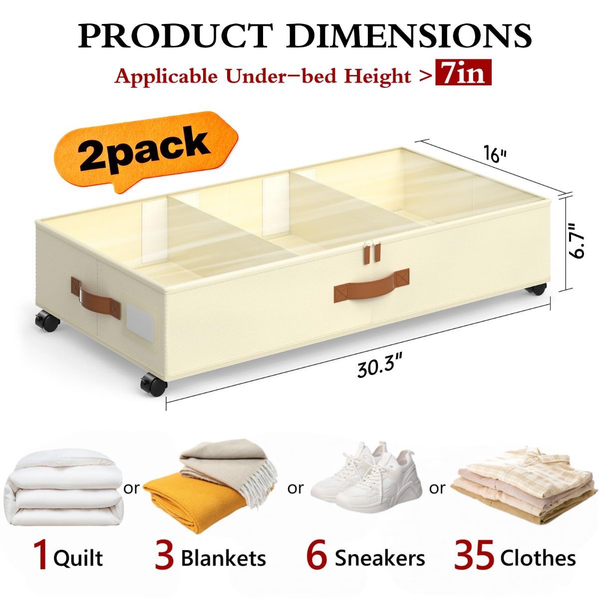 Beige blankets 30.3x16x6.7cm, in room setting