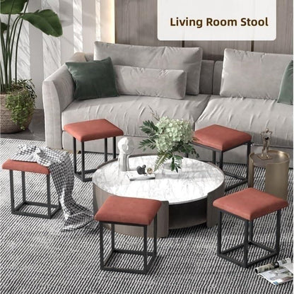 Ottoman Stool Velvet Swivel