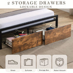 Double Bed Frame Storage Drawers LED Headboard | Home & Living