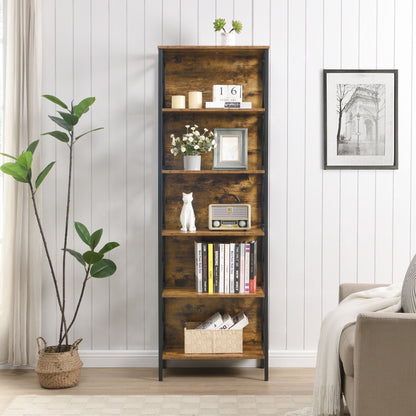 6 Tier Tall Bookshelf Rustic Brown | Home & Living - 3