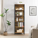 6 Tier Tall Bookshelf Rustic Brown | Home & Living