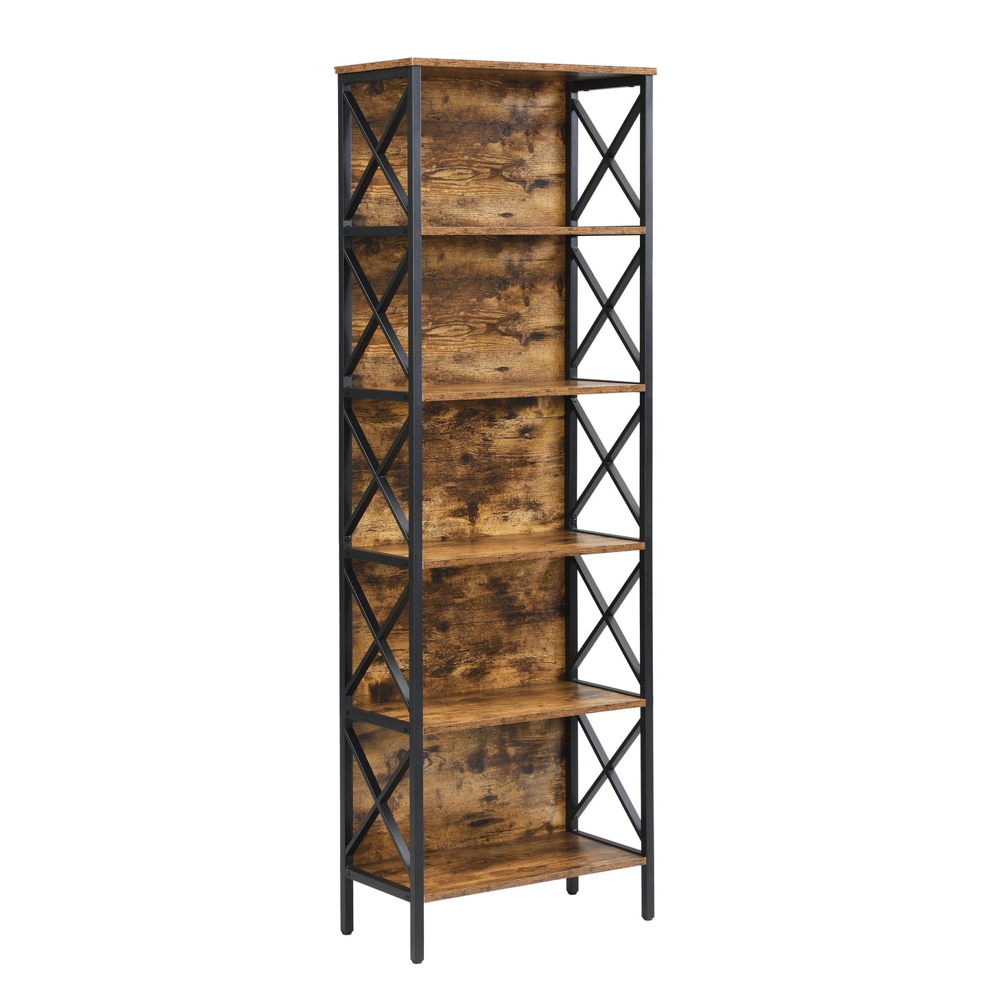 6 Tier Tall Bookshelf Rustic Brown | Home & Living - 4