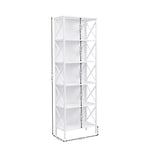 6 Tier Tall Bookshelf White Metal Frame | HomeAndLiving