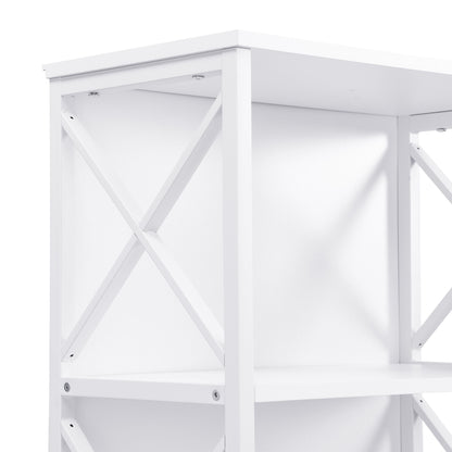 6 Tier Tall Bookshelf White Metal Frame | HomeAndLiving