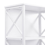 6 Tier Tall Bookshelf White Metal Frame | HomeAndLiving