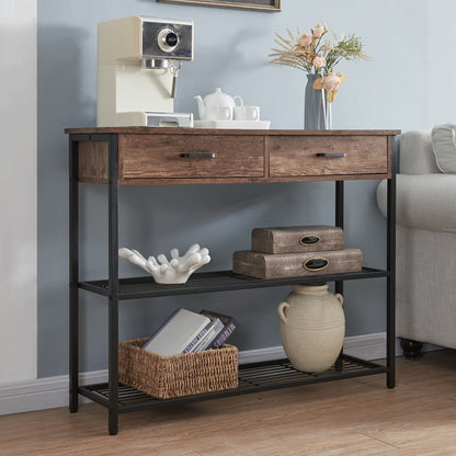 Console Table 2 Drawers Storage Shelves | Home & Living