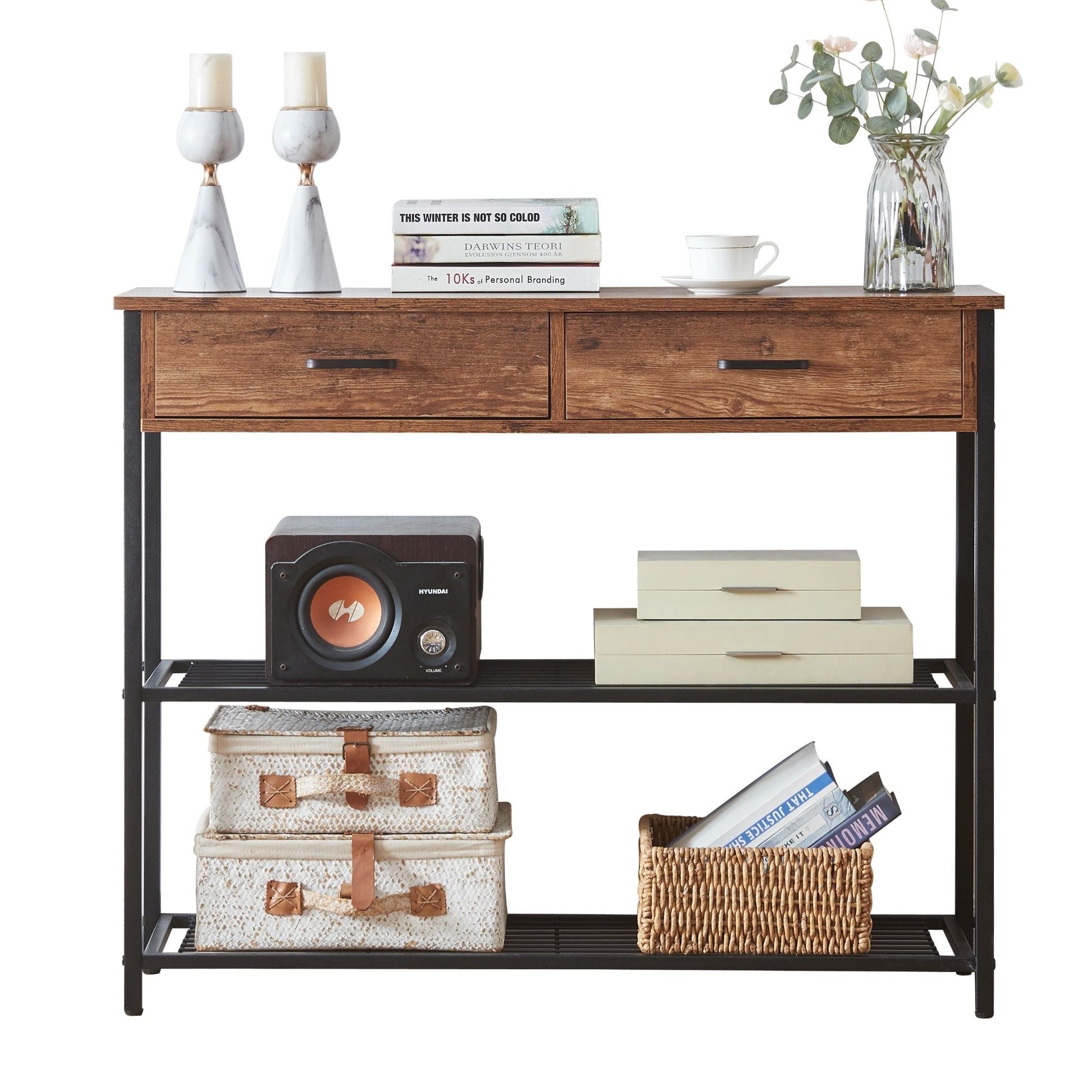 Console Table 2 Drawers Storage Shelves | Home & Living - 5