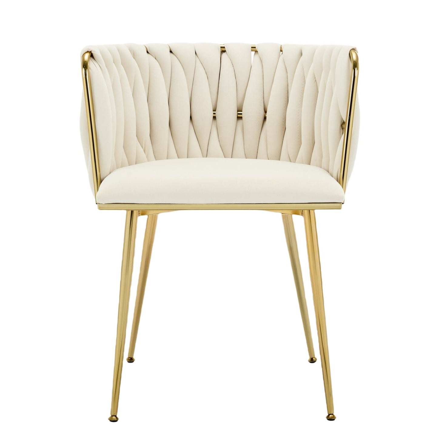 Velvet Dining Chairs Armrest Gold Legs Set of 2 | Home & Living