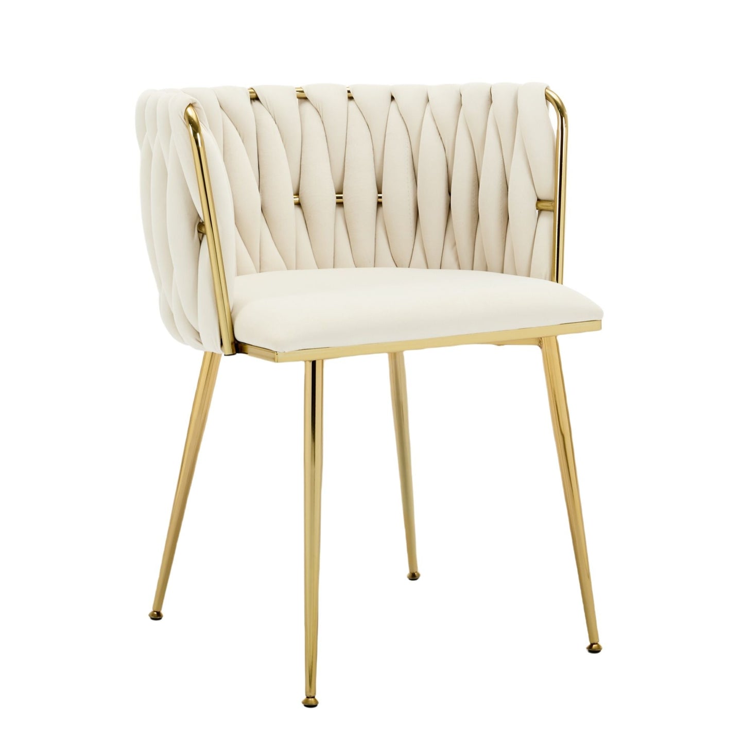 Velvet Dining Chairs Armrest Gold Legs Set of 2 | Home & Living