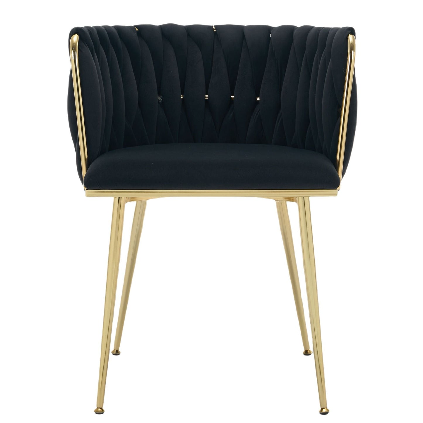 Velvet Dining Chairs Set of 2 Gold Legs Black | Home & Living
