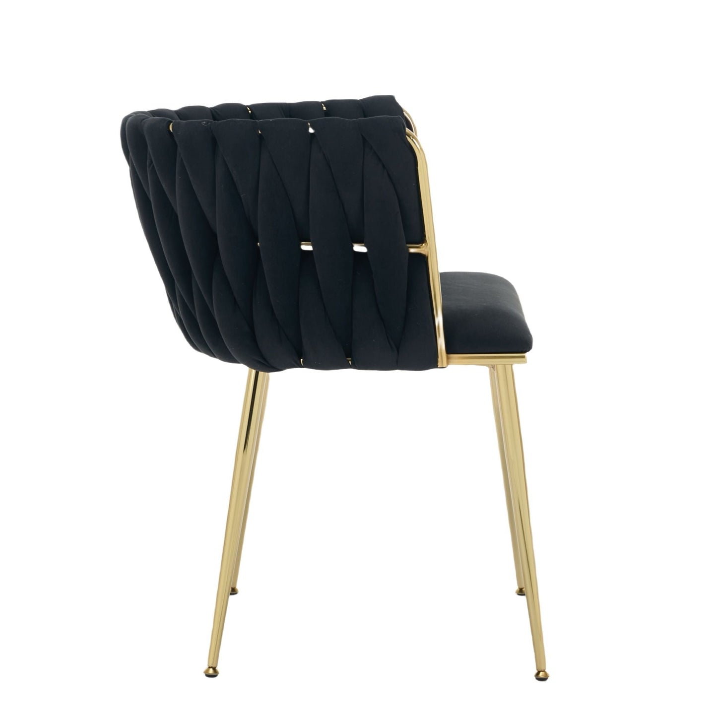 Velvet Dining Chairs Set of 2 Gold Legs Black | Home & Living
