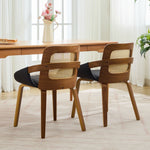 Rattan Back Dining Chairs Set of 2 Black | HomeAndLiving