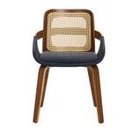 Rattan Back Dining Chairs Set of 2 Black | HomeAndLiving