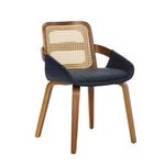 Rattan Back Dining Chairs Set of 2 Black | HomeAndLiving