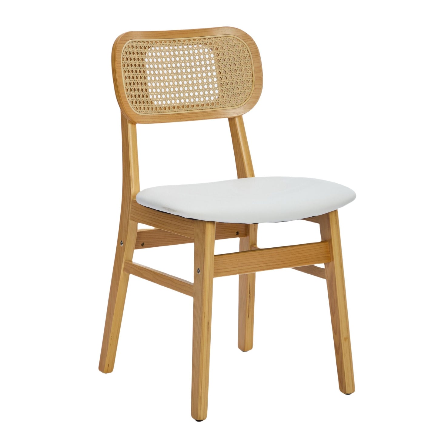 Rattan Back Dining Chairs Set of 2 White | Home & Living