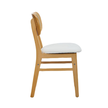 Rattan Back Dining Chairs Set of 2 White | Home & Living