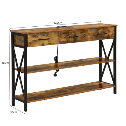 Console Table Industrial 3 Drawer