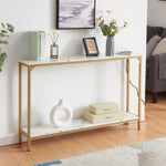 2 Tier Console Table With Power Outlets And Usb Ports Wood Entryway