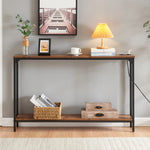 2 Tier Console Table With Power Outlets And Usb Ports Wood Entryway