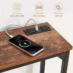 2 Tier Console Table With Power Outlets And Usb Ports Wood Entryway