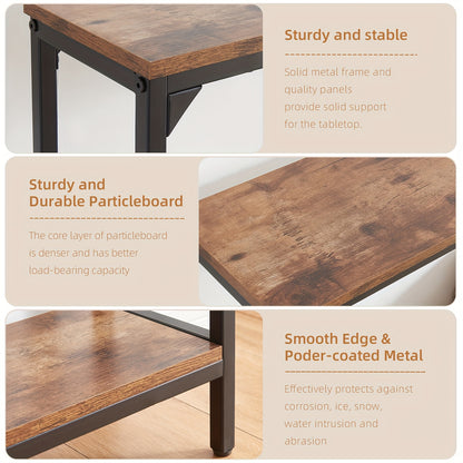 2 Tier Console Table With Power Outlets And Usb Ports Wood Entryway