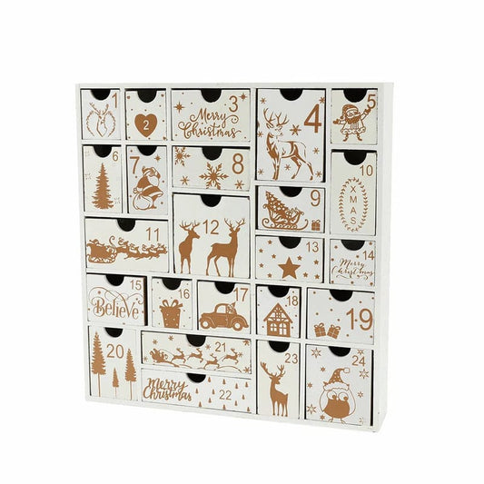 Wooden Advent Calendar With Drawers 28x5.5x30cm
