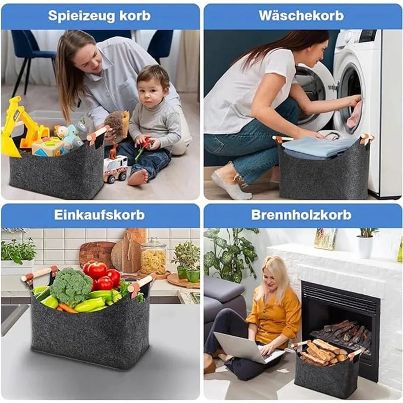 Firewood Storage Basket Foldable 40x22x27cm