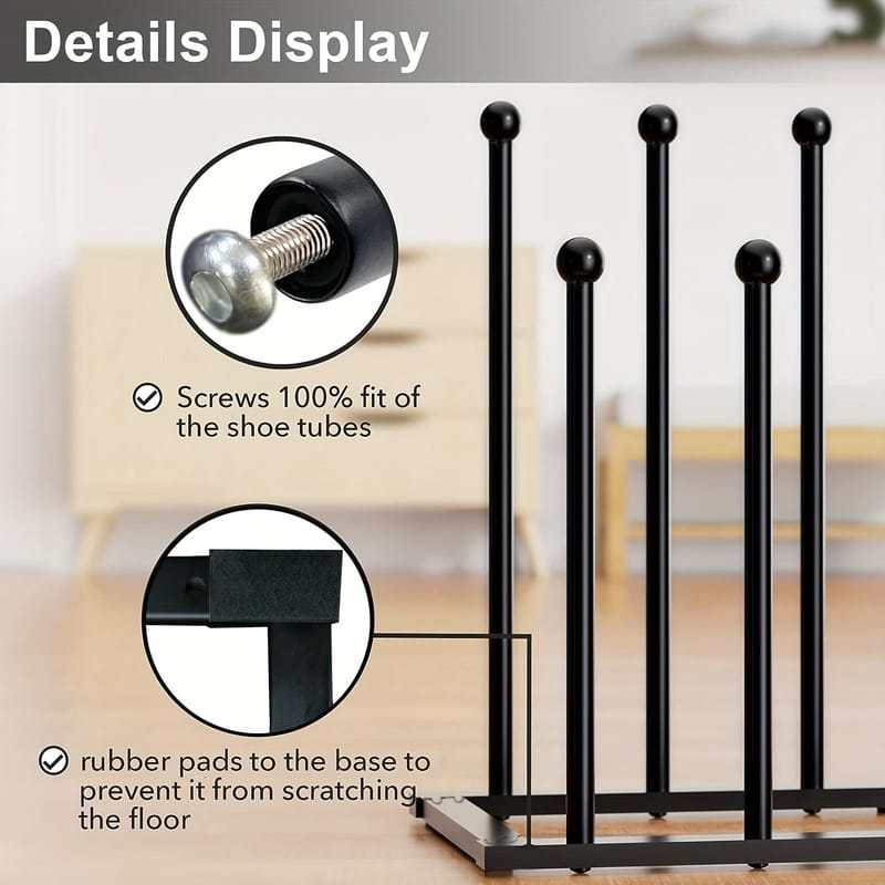 Metal Shoe Rack Organizer Black 40.6x24x43.5cm