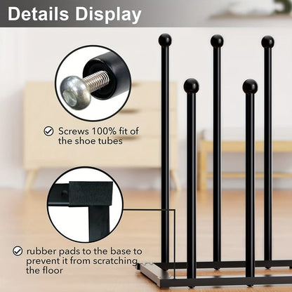Metal Shoe Rack Organizer Black 40.6x24x43.5cm